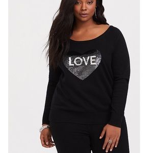 NWT Torrid 3X Sequined LOVE/NOPE Sweater